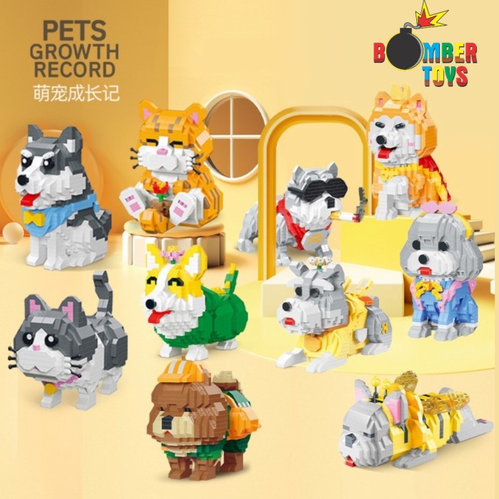 MAINAN ANAK BRICK BLOCK PETS BUILDING korea viral KREATIF PENDIDIKAN ANJING PUDEL