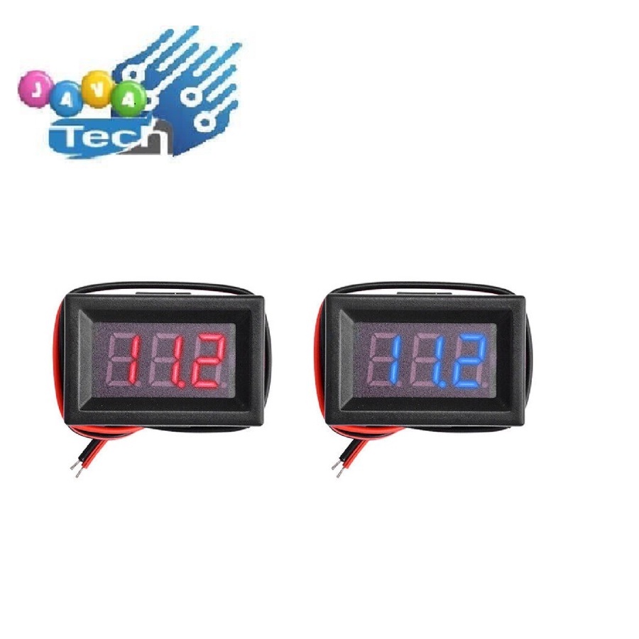 Digital Voltmeter Mini 2 Kabel Led Merah Frame DC 4.5V - 30V