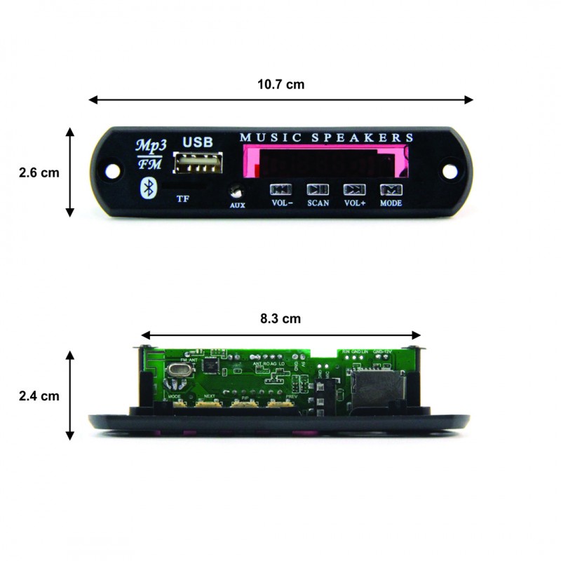 PROMO MURAH MODUL SUPPORT BLUETOOTH, RADIO, USB, AUX MP3 PLAYER 12V WITH REMOTE
