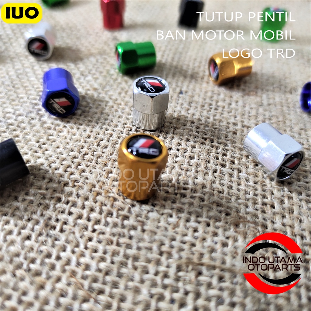 Tutup Pentil Ban Mobil Motor Logo TRD Racing Chrome