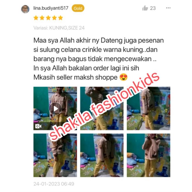 CELANA ANAK PEREMPUAN RAMI CRINGKLE USIA 5-13 TAHUN/ BAGGY PANTS