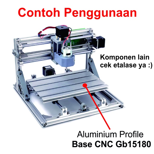 [HAEBOT] Aluminium Profile Base Plate CNC 18cm GB15180 Alas Bed Per Cm  Alumunium Profil Frame Datar Extrusion Mini Kerangka Mekanik Series 15mm x 180mm 3D Printer