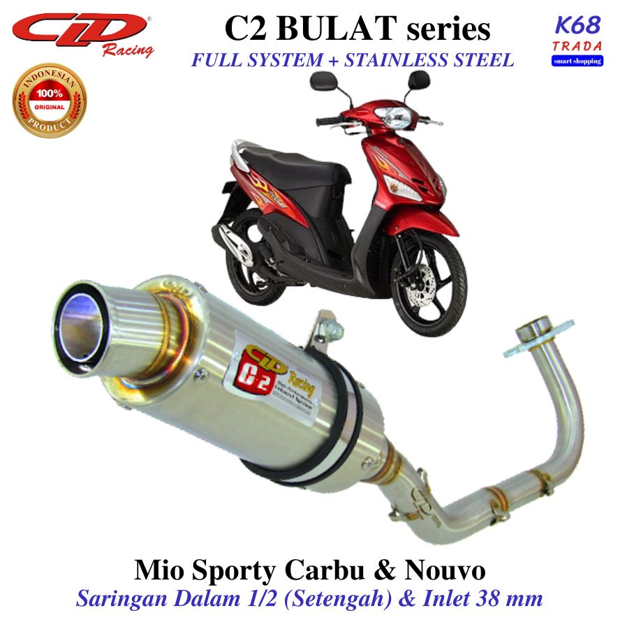 CLD Racing C2 BULAT series MIO SPORTY CARBU & NOUVO Knalpot Fullsystem