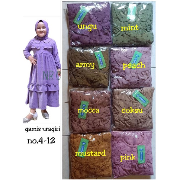 Gamis NR anak crinkle Rubiah uragiri no.1-12