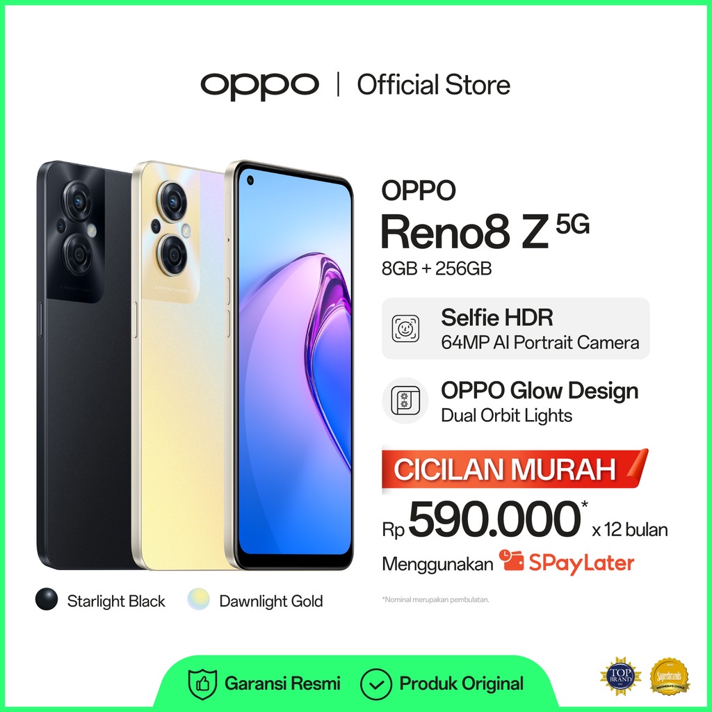 OPPO Reno8 Z 5G 8GB/256GB [64MP AI Portrait Camera, Dual Orbit Lights, Qualcomm Snapdragon 5G]