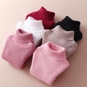 sweater rajut anak unisex kerah tinggi/turtleneck rajut anak anak laki laki dan perempuan 2-8thn/baju hangat anak