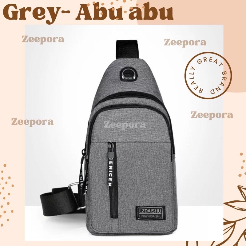 Tas pria tas cowok usb selempang waterproof waistbag dengan usb tas pria usb bag anti gores tahan air antiscretch