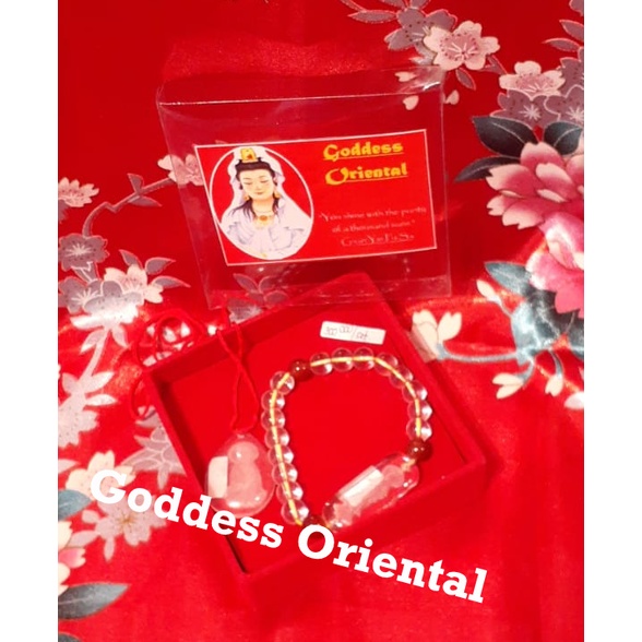 PROMO Set Dewi Kwan Im Kristal Kalung + Kristal Gelang (Crystal Bead Bracelet) + Gratis Kotak Perhia