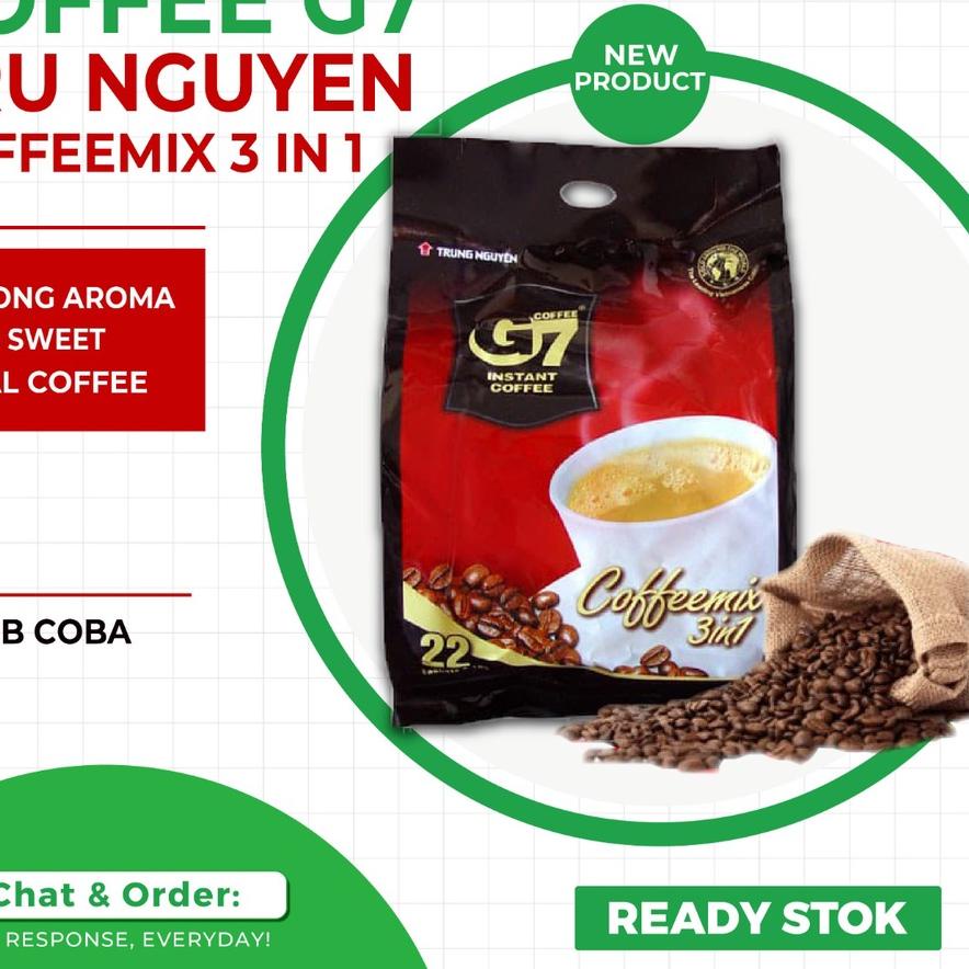 

☪ Kopi Vietnam asli Trung Nguyen G7 Coffee,Coffee mix 3in1,isi 22 sachet ☉