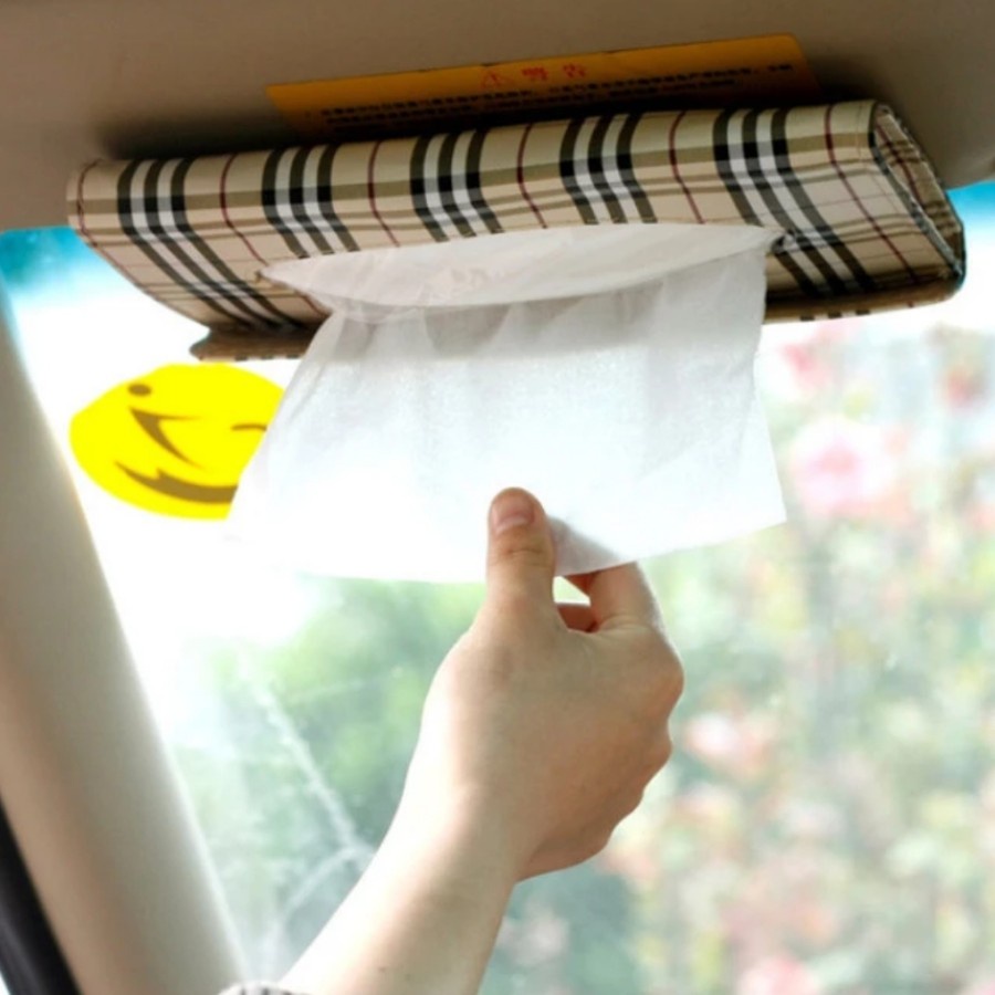 Tempat Tisu Sun visor Mobil Model jepit cars Sunvisor Tissue Interior