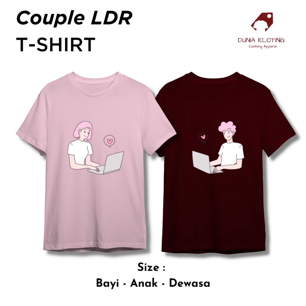 KAOS COUPLE / KAOS PASANGAN (COUPLE LDR) COTTON COMBED 30S PREMIUM