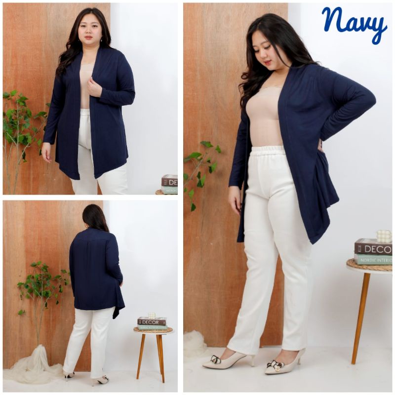 (LD 110 - 140cm) L-XXXL BIGSIZE CARDIGAN JUMBO OUTERWEAR CARDIGAN SPANDEX