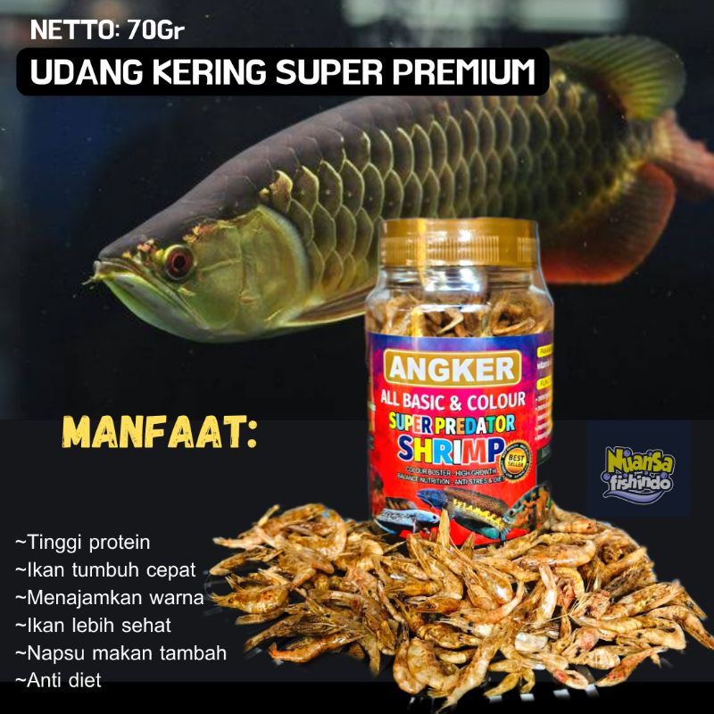 UDANG KERING JUMBO PAKAN IKAN PREDATOR | ORIGANAL ANGKER | UNTUK IKAN DEWASA