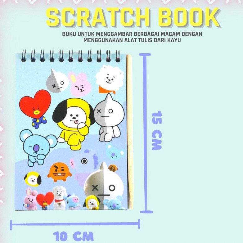 scratch note book bt21 kpop notes hitam rainbow magic notes