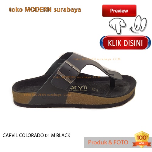 Sandal pria casual kulit sandal sopan flat jepit CARVIL COLORADO 01 M