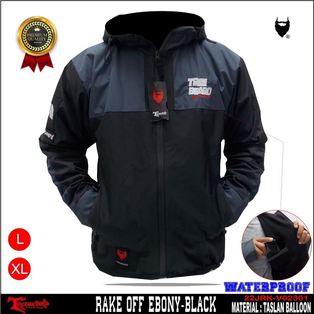 TURUN HARGA ! JAKET HOODIE OUTDOOR TREEBEARD / JAKET GUNUNG PRIA WANITA WATERPROOF / JAKET PARASUT HOODIE ANTI AIR