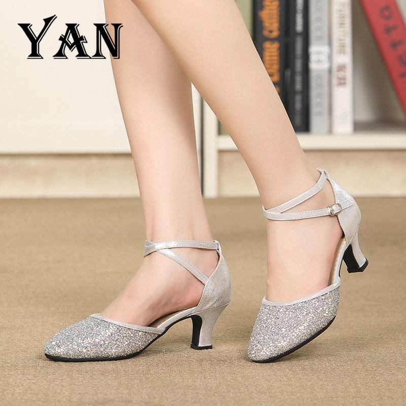 YAN Sepatu Dansa Latin/ Line Dance Sepatu Dance Wanita Sepatu Hak 5cm