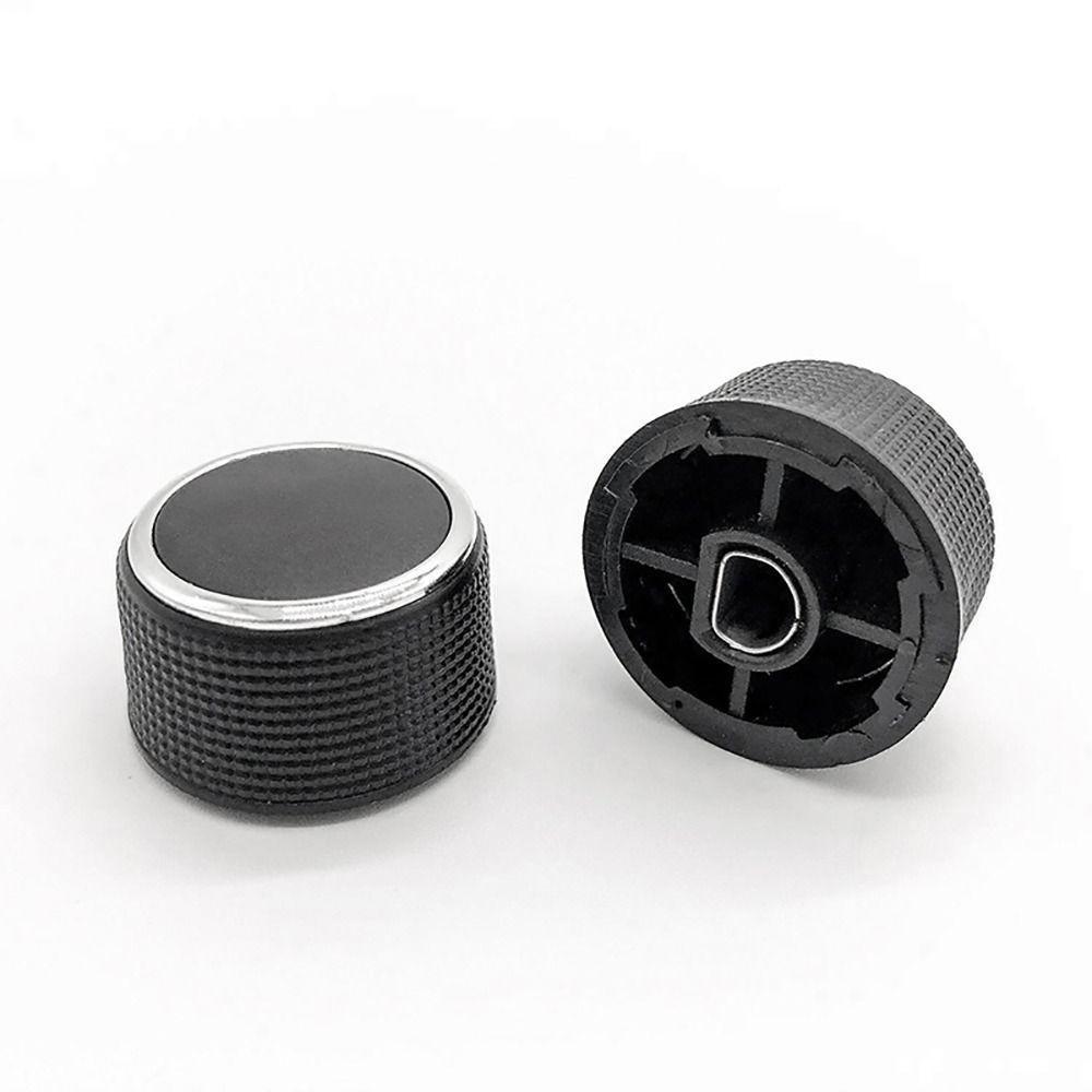 2pcs Knob Kontrol Nada Hitam Bagian Otomatis Knob Radio Audio Plastik