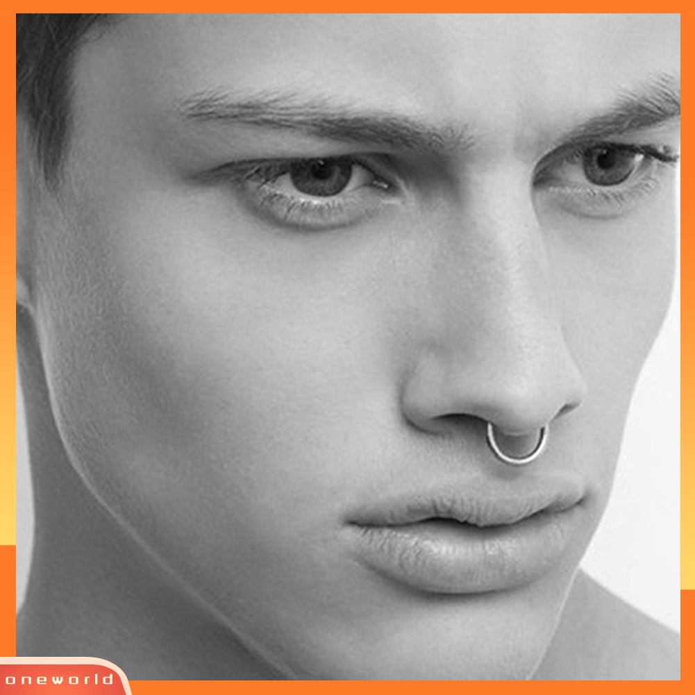 [oneworld] 1pc 16G 14G Cincin Hoop Segmen Berengsel Stainless Steel Bibir Hidung Septum Tindik