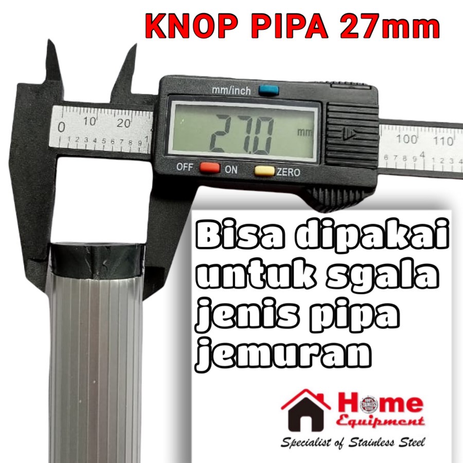 am_13 Assesories Jemuran Knop pipa 19mm untuk Stainless/alumunium/besi - Knop pipa 19mm