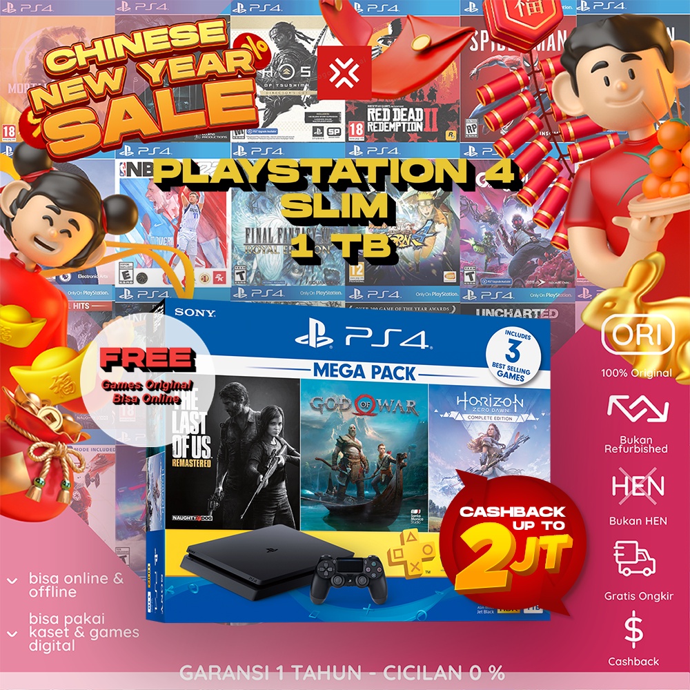 Jual SONY PS4 Slim 1TB / 1000GB Hits Playstation 4 Bundle Hit Games ...