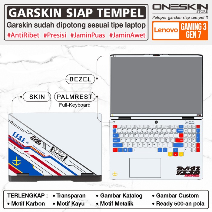 Skin Garskin Sticker Laptop Lenovo Ideapad Gaming 3 3I-15 15Arh7 15Iah7