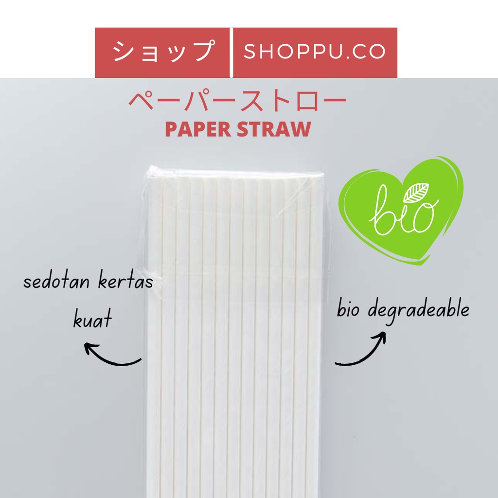 Paper Straw Ecofriendly / Sedotan Kertas / Sedotan Kertas Putih / Sedotan - shoppu