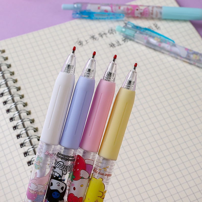 0.5mm Alat Tulis Menulis Siswa Gadis Lucu Pena Tulisan Hati Pena Hitam Netral Perlengkapan Kantor Sekolah Kartun Sanrio Press Pen Press Type Signature Pen