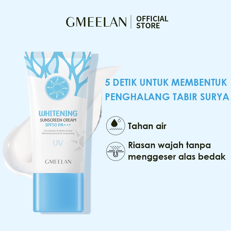 【BPOM】GMEELAN Sunscreen (SPF 50 PA+++) 50ml UV Shield Sun Protect Sunblock Badan Sunblcok Wajah Whit