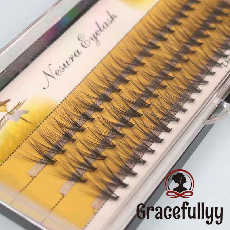 [COD]10/11/12mm Bulu Mata Tanam Knot Free / Diy Eyelash Extension Korea / Bulu mata Sambung-GY