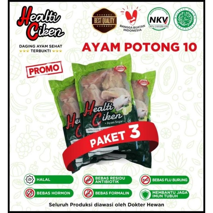 

PROMO [PROMO PAKET 3] AYAM POTONG 10 - AYAM SEHAT DAN BERKUALITAS F5464RY