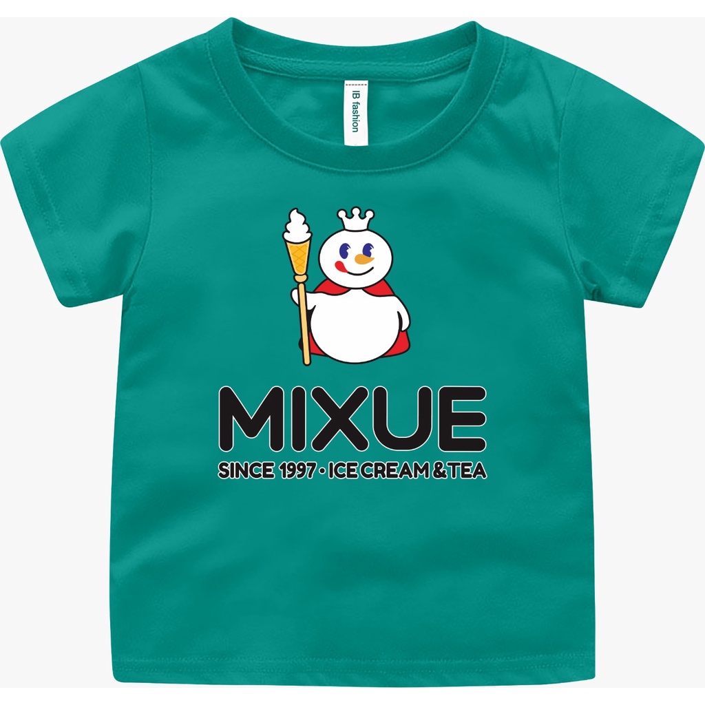 ((IB))KAOS ANAK2 UNISEX/MIXUE DIGITAL SABLON-tosca tua