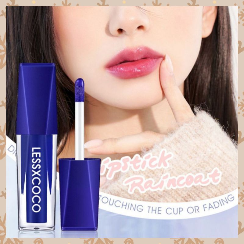 Blue Liquid Lipstick Lessxcoco Color Changing Moisturizing Lip Gloss Biru Rubah Warna Waterproof Original Terlaris