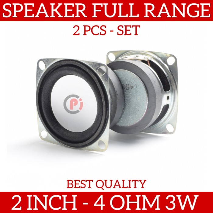 Set 2 Pcs Speaker 2 Inch 4 Ohm 3W 3 Watt Full Range Audio Loudspeaker