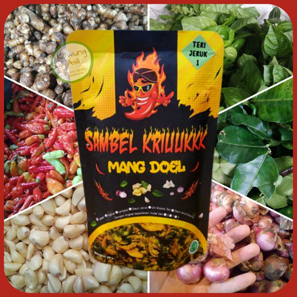 

Sambal Tabur Sambel Goreng Kriuk Kering Mang Doel Hot Pedas Bawang Teri Daun Jeruk