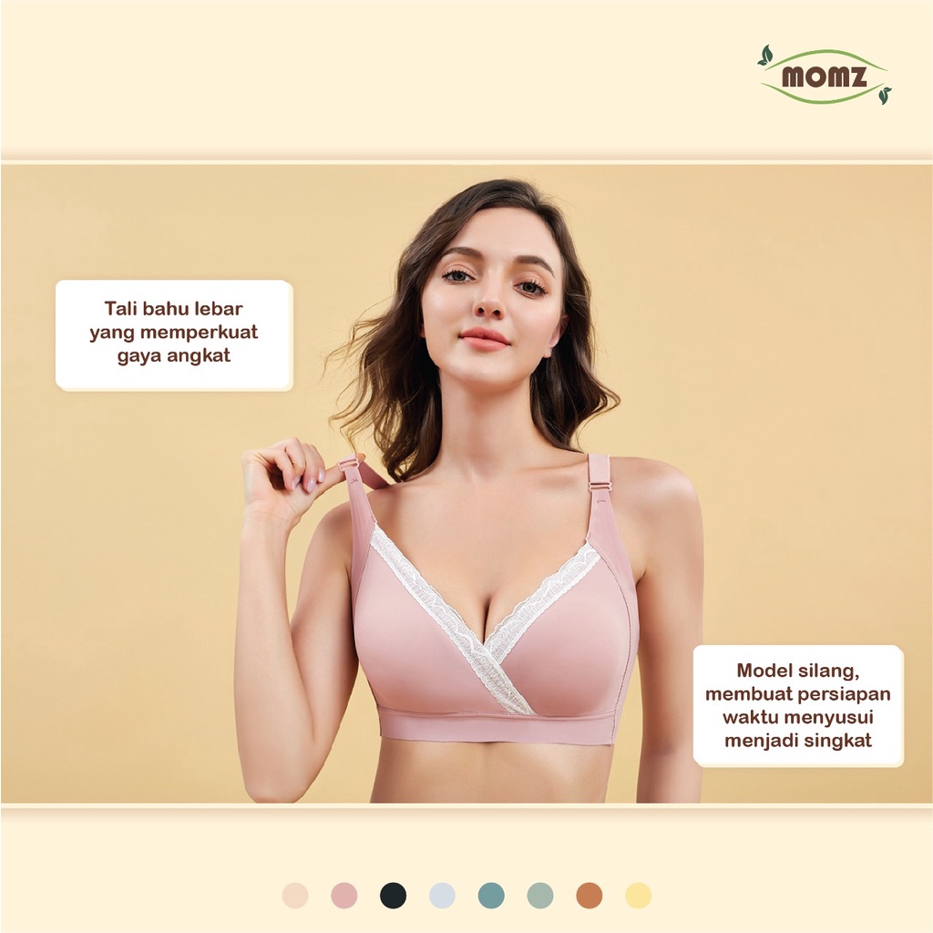 MOMZ SILKLACE CROSSOVER NURSING BRA - BRA IBU MENYUSUI