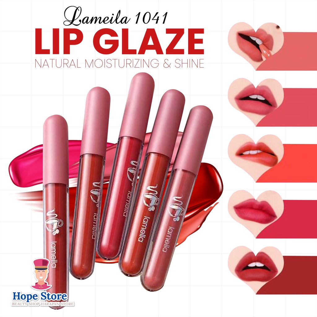 Lameila Liquid 1041 Silky Glass Lip Glos Waterproof &amp; Long Lasting