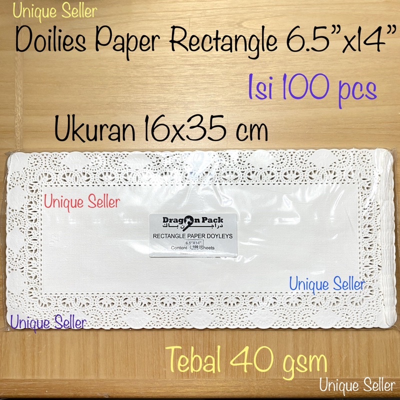 [100 pcs] Doilies Paper Kotak Rectangle 16.5x24 16x35 20x30 25x36.5 cm / Kertas Alas Renda Doily Doyly Paper 16.5x24cm 16x35cm 20x30cm 25x36.5cm / Paper Doilies 6.5”x9.5” 6.5”x14” 8”x12” 10”14.5” / Alas Kertas Renda Undangan 16,5x24 25x36,5 cm