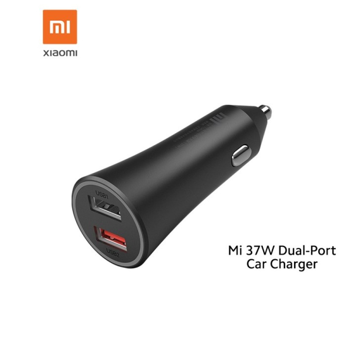 XIAOMI MI Car Charge 37w Dual Port Adapter Mobil Fast Charging Resmi