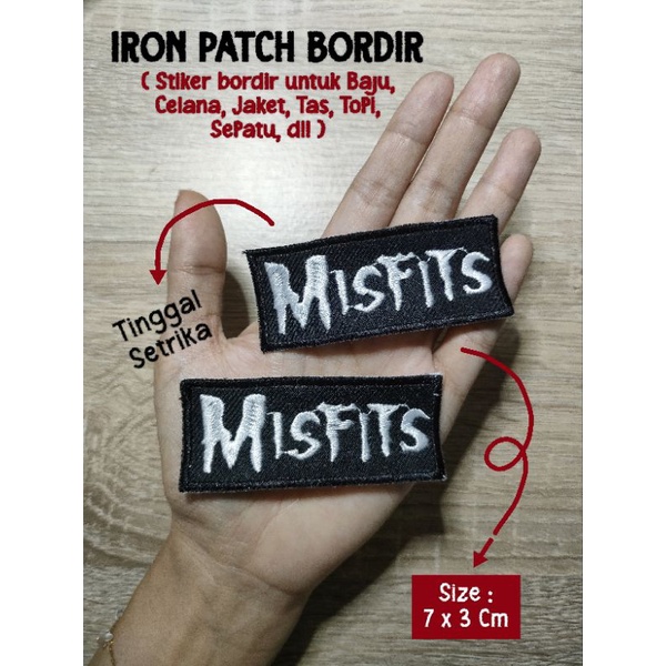 ( Tinggal Setrika Sdh Ada Lem ) IRON PATCH BORDIR MISFITS Patch Iron Emblem Bordir Tempel Bordil Sti