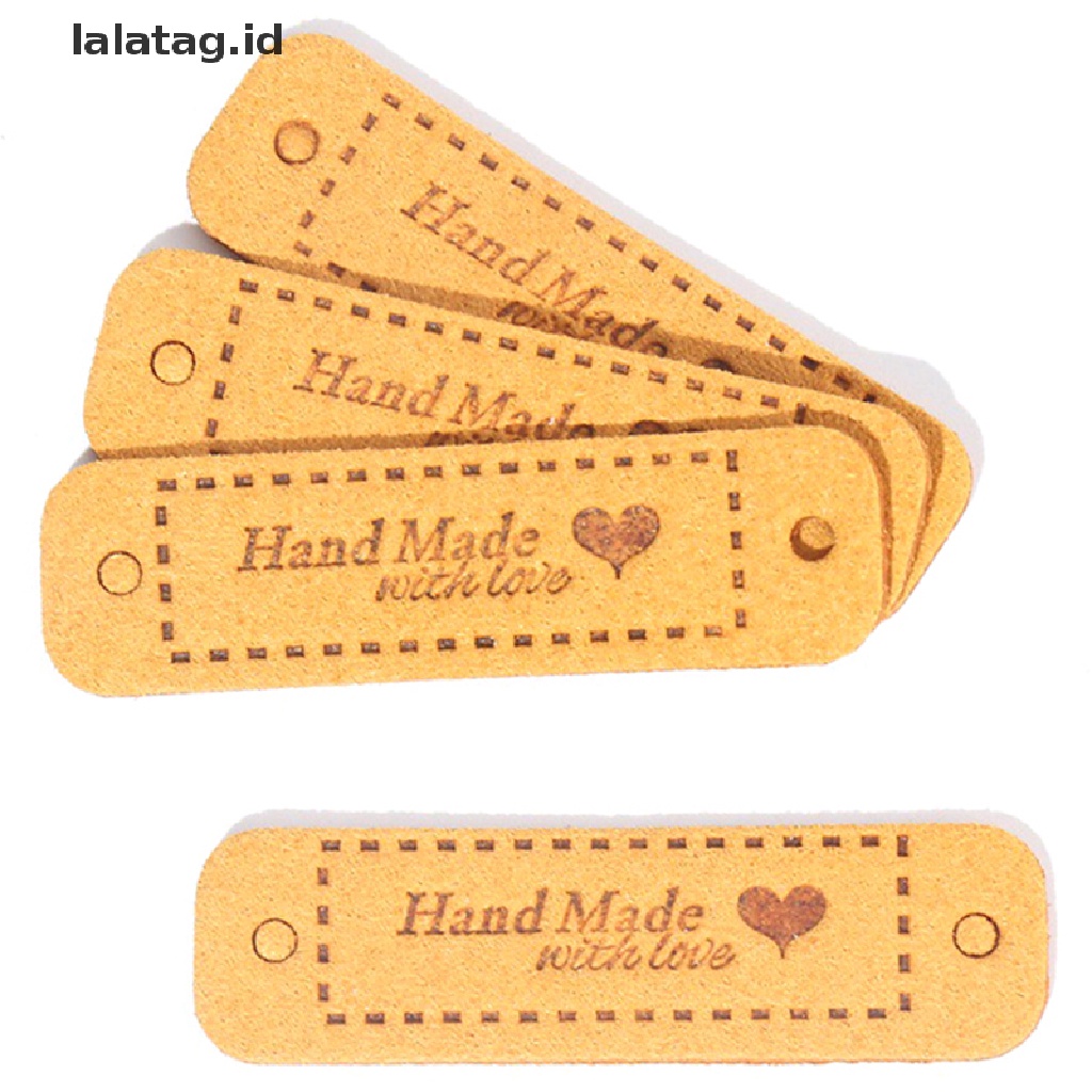 [lalatag] 20pcs Tag Handmade Dengan Label Love Tag Pakaian DIY Kerajinan Jahit 56 * 15MM [ID]