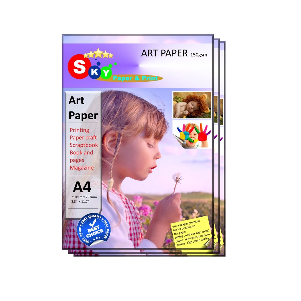 Kertas Art Paper Sky Artpaper photo 150 gsm isi 50 lembar A4