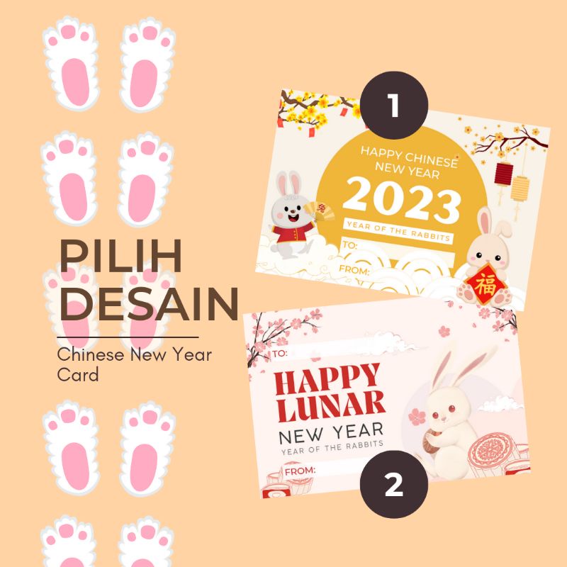 

Chinese New Year Card 2023 Kartu Imlek A7 Blueswhite 16 pcs