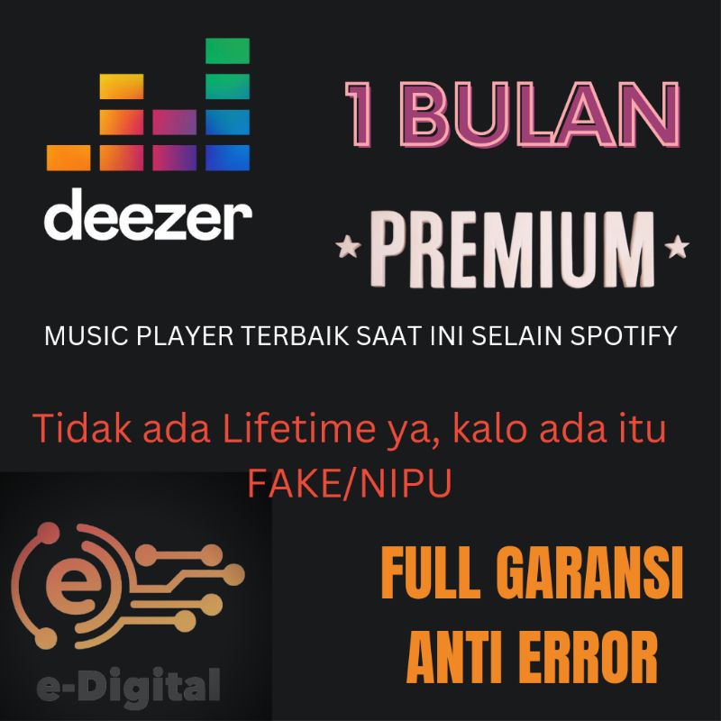 Deezer Premium 1 Bulan Full Garansi Termurah