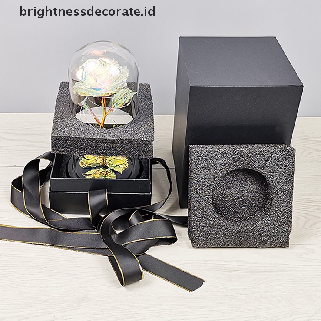 [Birth] Beauty and the Beast Bunga Mawar Penutup Kaca Lampu LED Valene's Day Gift [ID]