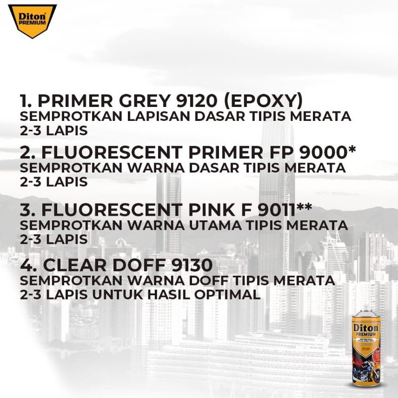 Pilok Pilox Cat Diton Premium Stabilo Pink Fluorescent Pink 9011 Ping Stabilo 400cc Cat Semprot Diton Premium 400cc Tahan Bensin