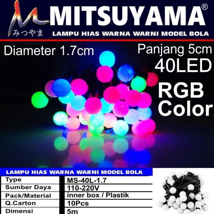 Lampu Hias Warna Warni Model Bola BESAR / Anggur BESAR 40L 1.7