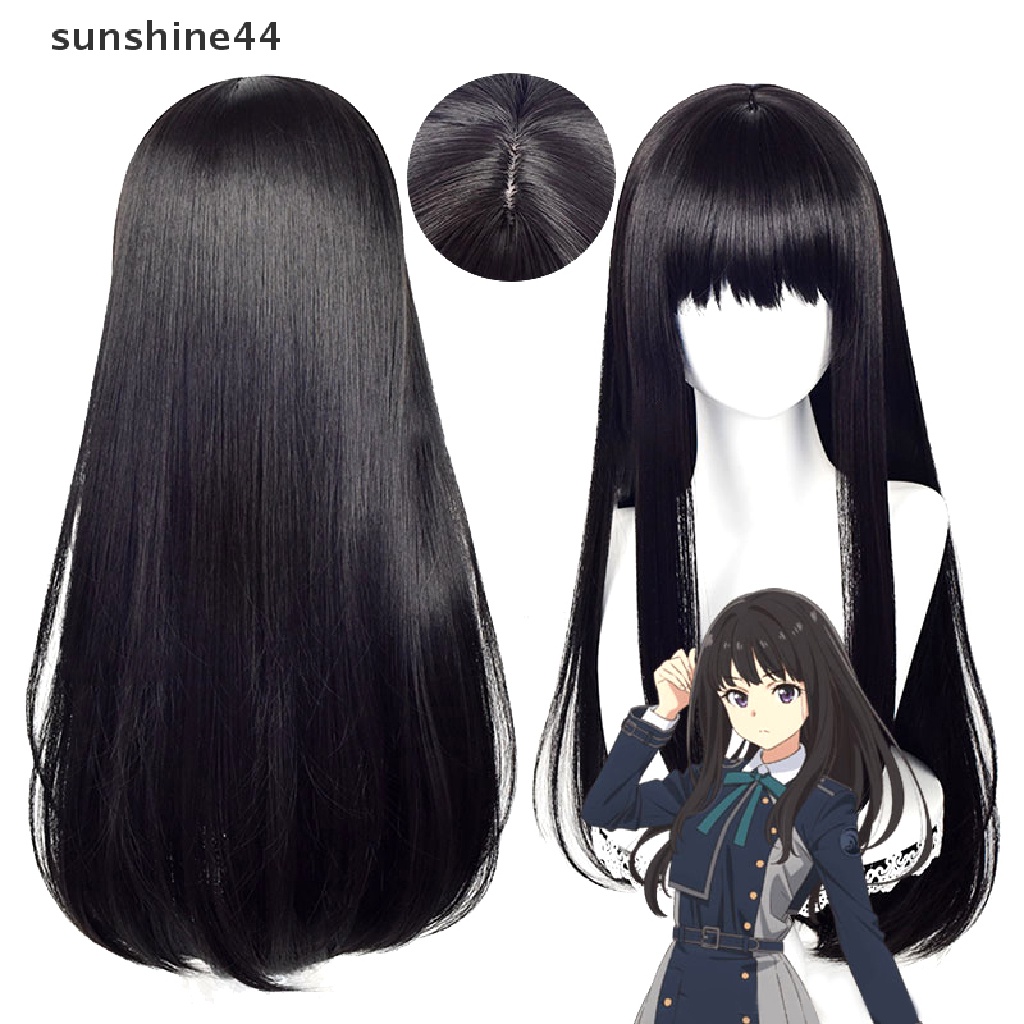 Sunshine Anime Lycoris Recoil Takina Inoue Cosplay Wig Hitam Panjang Wig Cosplay Anime Wig.