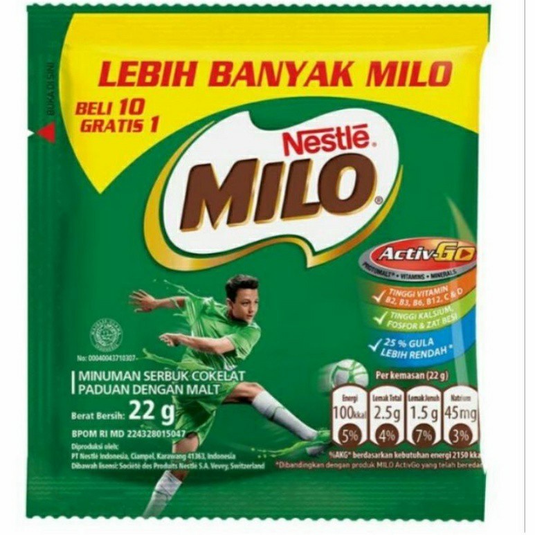 

milo saset 22gr / renceng