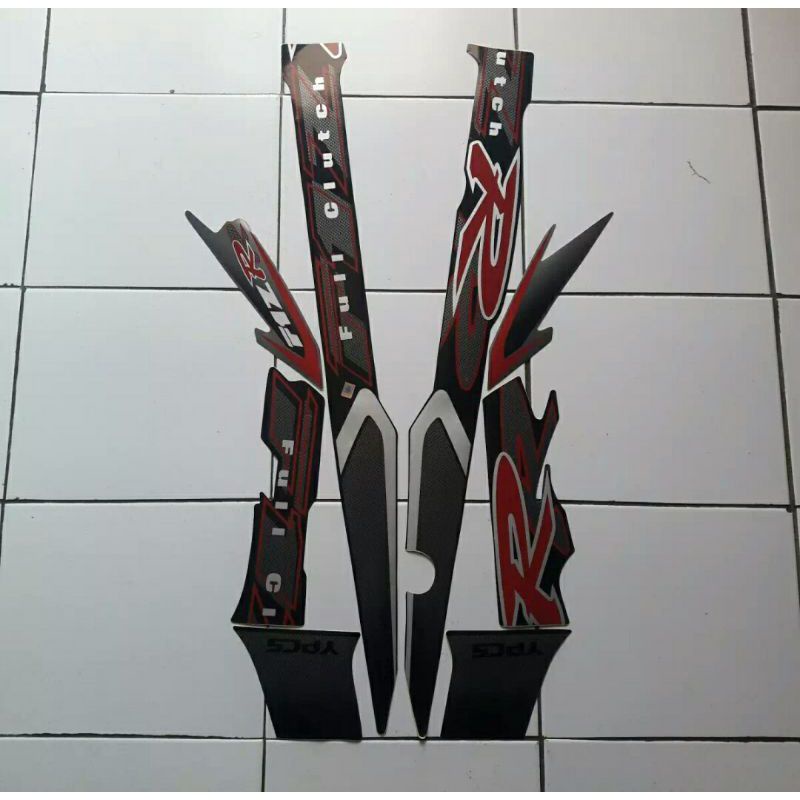 STRIPING FIZ R FULLCLUTH SILVER HITAM 2001 2002 STIPING FIZ R PERAK LIS BODY FIZ R FULLCLUTH